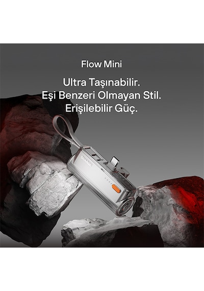 Sharge Flow Mini - Kompakt Ve Hızlı Taşınabilir Powerbank - Gümüş