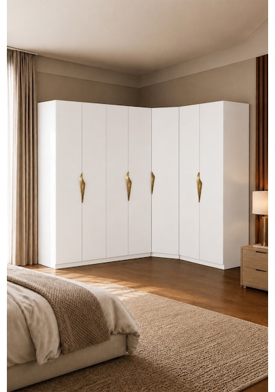 Gama Gardırop 8 Kapaklı Köşe Modül+ Çekmeceli+ Askılı+ Askılı Raflı+ Tekli Metal Kulplu 208 Cm Gardırop Elbise Dolabı Beyaz Gama Gardırop 8 Kapaklı Köşe Modül+ Çekmeceli+ Askılı+ Askılı Raflı+ Tekli Metal Kulplu 208 Cm Gardırop Elbise Dolabı Beyaz