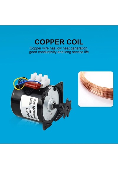 Kuluçka Çevirme Motoru 28w 7mm - 5rpm - 220 V - 100 Kg Kuluçka Motoru