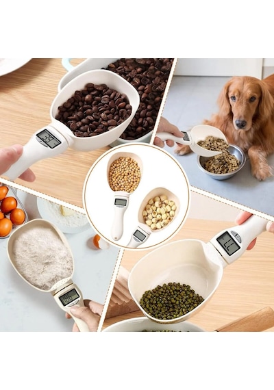 Dijital Ölçü Kaşığı - Terazili - 800 Gr Ölçme Kapasitesi Açık Bej