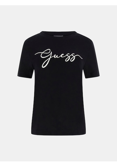 Guess Circe Nakışlı Logo Kadın T-shirt V6gı01k2962 Siyah