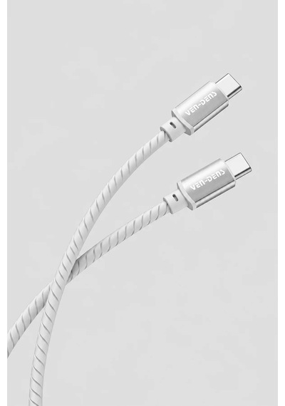 Ven-dens Vd-dcq05 60 W Pd Type-c To Type-c Hızlı Şarj Ve Veri Kablosu, 1 Metre, Esnek Silikon, Gri