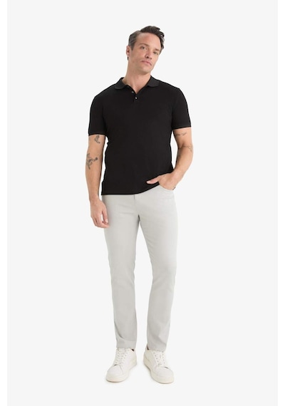 Defacto Slim Fit Dar Kesim Dar Paça Dokulu Pantolon E7959ax25augr184 Gri