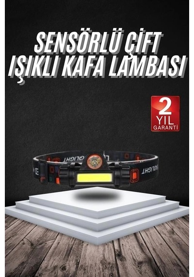 Kafa Lambası Çalışma Işığı Süper Parlak Mıknatıslı Lityum Lion Pilli