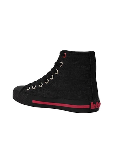 Lee Cooper Lc-30103 Anatomik Unisex Keten Kanvas Spor Ayakkabı Siyah - Kırmızı