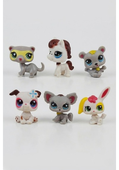 Little Pet Star Sevimli 6'lı Miniş Figür Seti - Kedi Köpek Tavşan Karışık Hayvanlar Oyuncak Paket Hayvanlar