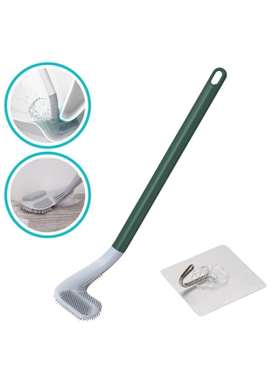 Buffer Golf Tasarımlı Silikon Wc Klozet Mutfak Temizlik Fırçası Kanca Hediyeli Düz