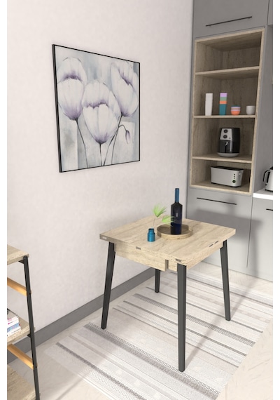 Vilinze Avanos Ahşap Katlanır Kanatlı Mdf Traverten Mutfak Masası - 70x70+70 70x140 Cm Traverte Vilinze Avanos Ahşap Katlanır Kanatlı Mdf Traverten Mutfak Masası - 70x70+70 70x140 Cm Traverte