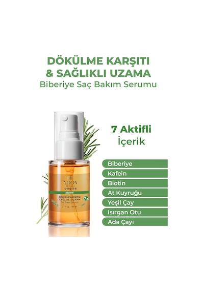Yoon 2'li Set Saç Dökülme Karşıtı, Hızlı Saç Uzatma, Saç Serumu 50ml & Şampuan 400ml