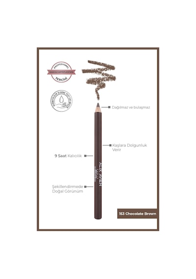 Alix Avien Uzun Süre Kalıcı Belirginleştirici Şekillendirici Kahve Kaş Kalemi Brow Liner 153 Chocolate Brown