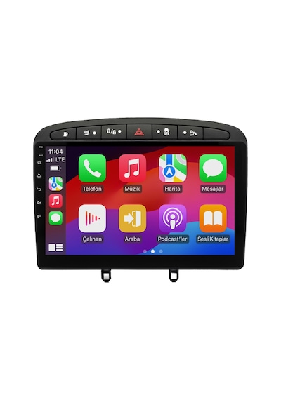 Peugeot 308 Android Multimedya Sistemi 2008-2013 8gb Ram, 64gb Hafıza, Bluetooth, Carplay & Android Auto Kamera  9"