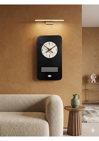 Denver Ahşap Salon Duvar Saati Pilli Ledsiz Quartz Ultra Sessiz Mekanizma 34 Cm X 55 Cm Siyah