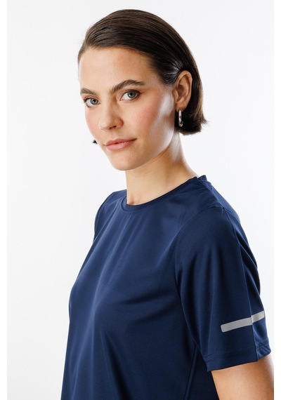 Genius Store Kadın Nem Emici Hızlı Kuruma Atletik Teknik Performans Spor T-shirt Drıfıt-kısakol Lacivert