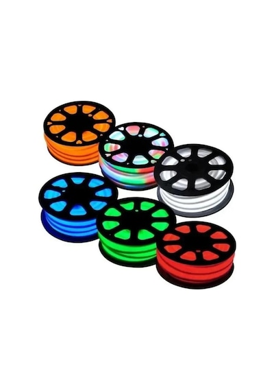 6x12mm Mavi Neon Led 50m Makara 2.5 Cm'de Kesilebilir.