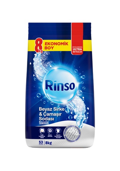 2 Adet Rinso Toz Çamaşır Deterjanı Beyaz Sirke Ve Çamaşır Soda 8 Kg Diğer
