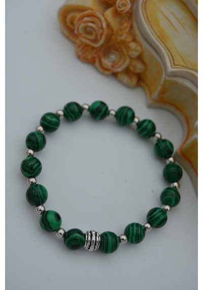 Stoneage Jewellery Malahit Malakit Doğal Taşlı Bileklik Çok Renkli