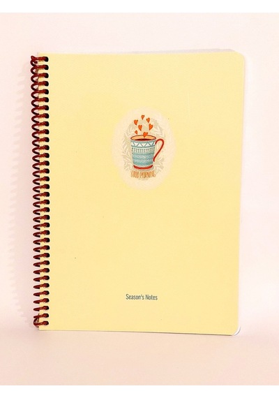 80 Sayfa Çizgisiz Telli Defter Kahve Temalı 16x22 Cm 60 Gr Beyaz Kağıt 3
