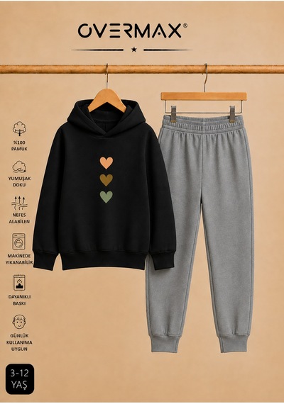 Overmax Çocuk Sevimli Kalpler Baskılı Kapüşonlu Sweatshirt & Eşofman Altı Takım 3-12 Yaş Siyah Üst-gri Alt - 918536770 Siyah Üst-gri Alt Overmax Çocuk Sevimli Kalpler Baskılı Kapüşonlu Sweatshirt & Eşofman Altı Takım 3-12 Yaş Siyah Üst-gri Alt - 918536770 Siyah Üst-gri Alt