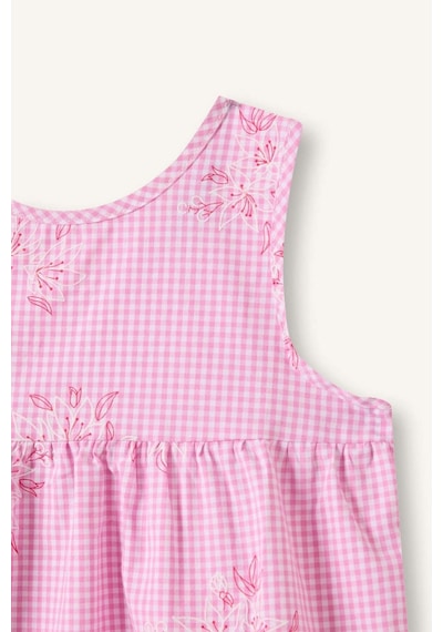 Defacto Çiçek Desenli Poplin Kısa Kollu Pembe Gömlek Kız Bebek H9296a526hspn171 Pembe-pn171