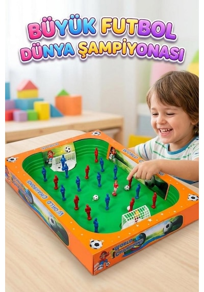 Büyük Futbol Dünya Şampiyonası 2 Kişilik Kutusunda Oynanan Yaylı Figürlü Eğlenceli Futbol Oyunu