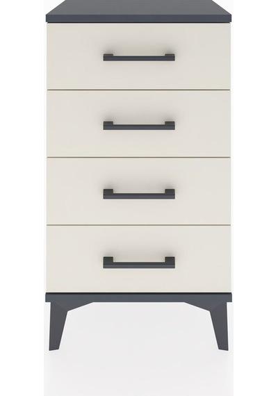 Arges Komodin 4 Çekmeceli 44x30x80 Antrasit-aytaşı Antrasit