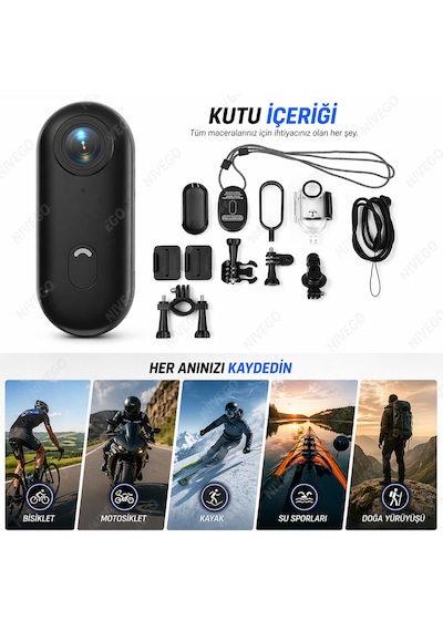 Nvg Mini Aksiyon Kamera Video Kaydedici 1080p Full Hd Wifi Klipsli Giyilebilir Taşınabilir Vücut Kamera Siyah