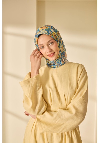 Silk Home Soft Eşarp 73090-26 Gök Mavi, Sarı, Turuncu, Gri