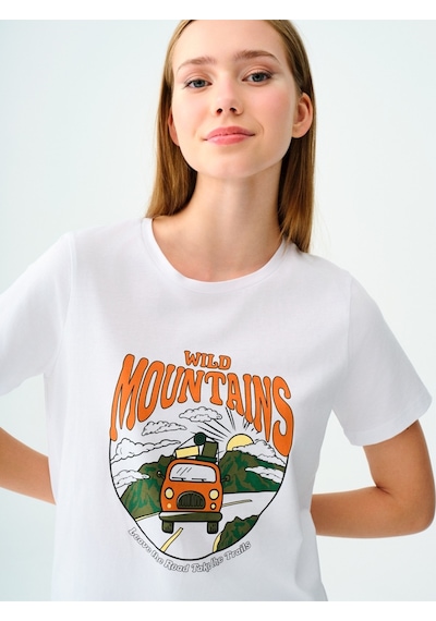 Regular Fit Kadın Tshirt K.kol Ekru