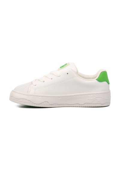 United Colors Of Benetton Beyaz Yeşil Bağcıklı Kadın Sneaker Bnı-10102 Z Beyaz - Yeşil