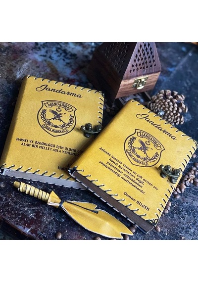 Jandarmaya İsme Özel Deri Defter
