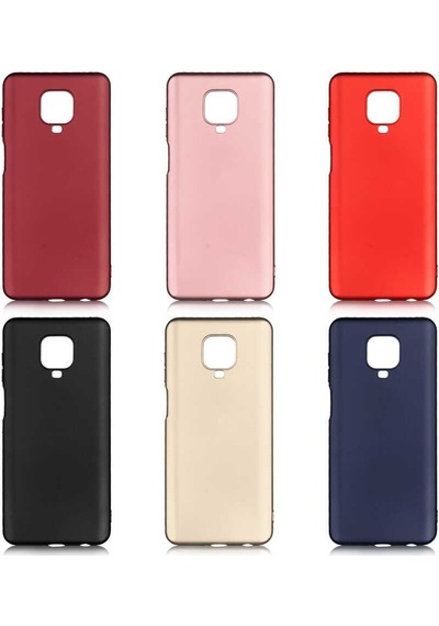 Noktaks - Xiaomi Uyumlu Xiaomi Redmi Note 9s - Kılıf Mat Renkli Esnek Premier Silikon Kapak - Gold