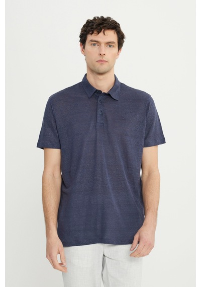 AC&Co / Altınyıldız Classics Erkek Lacı %100 Keten Slim Fit Dar Kesim Polo Yaka Tişört Lacı