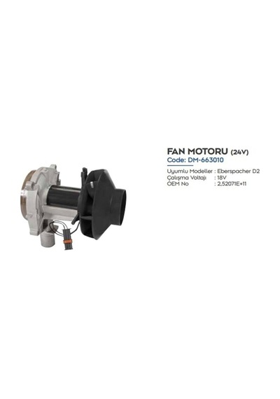 Ahmet Otomotiv Demmon Webasto Isıtıcı Fan Motoru D2 24 Volt Vebasto
