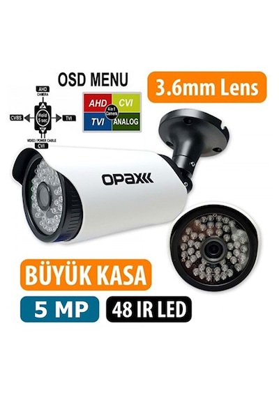 Opax -2860 5 Mp 2608 1952 3.6 Mm Lens 48 Ir Led Ahd 4 In 1 Bullet Opax -2860 5 Mp 2608 1952 3.6 Mm Lens 48 Ir Led Ahd 4 In 1 Bullet