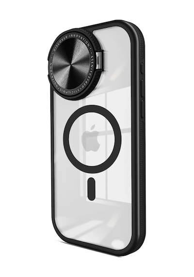 Newface Apple İphone 15 Pro Max Kılıf Teleskop Lens Magsafe Silikon Kapak - Siyah