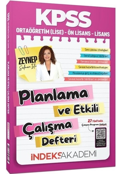 İndeks Akademi 2026 Kpss Planlama Ve Etkili Çalışma Defteri - Zeynep Salman İçli İndeks Akademi Yayıncılık