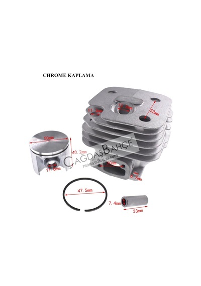 Husqvarna 268 Testere Chrome Silindir Piston Seti 50 Mm