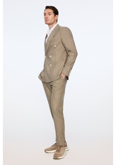 Morven Erkek Yeşil Keten Trend Çizgili Slim Fit Sivri Yaka Kruvaze Takım Elbise 26ys001004700 Yeşil Morven Erkek Yeşil Keten Trend Çizgili Slim Fit Sivri Yaka Kruvaze Takım Elbise 26ys001004700 Yeşil