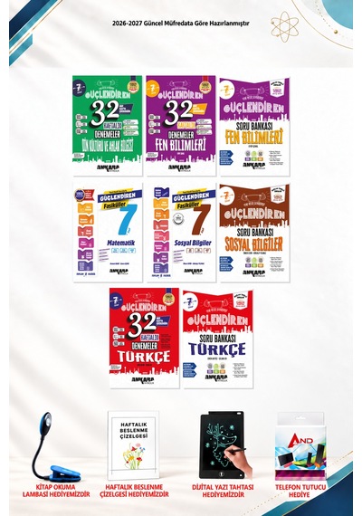 2026-2027 Ankara Yayıncılık 7. Sınıf 8 Kitap Seti - Sosyal Bilgiler Fasiküller, Sosyal Bilgiler Soru Bankası, Türkçe Soru Bankası