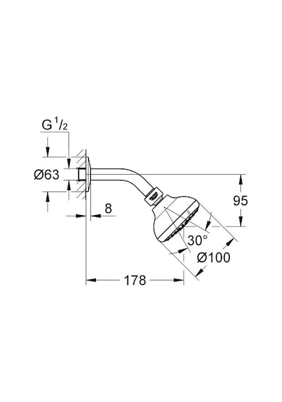 Grohe Tempesta 100 Tepe Duşu Seti 3 Akışlı - 26088001