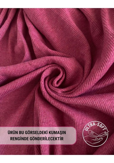 Alya Underwear Pamuklu Kaşkorse V Yaka Body Sweatshirt, Fitilli Kumaş Likralı Bluz, Asker Yeşili Badi Fuşya Melanj
