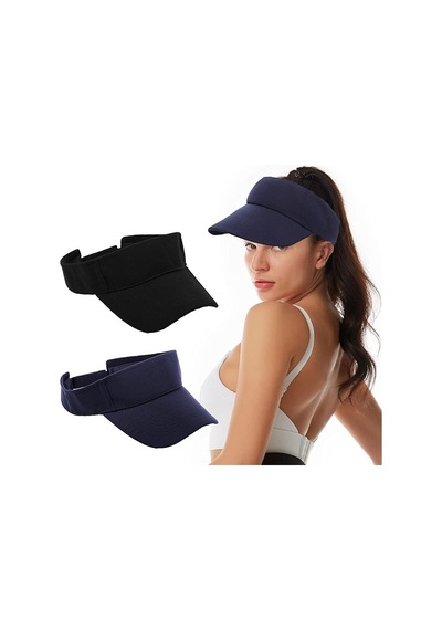 Unisex Uv Koruyucu Sporcu Plaj Vizör Şapka 2 Li Set (547423614)