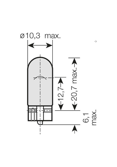 12v 5w Dipsiz Standart T10 Ampul 10 Adet