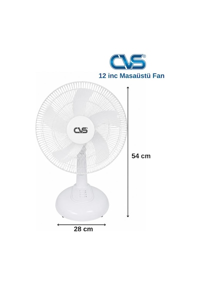 Cvs Dn 91059 Masaüstü Vantilatör 12 İnç Beyaz