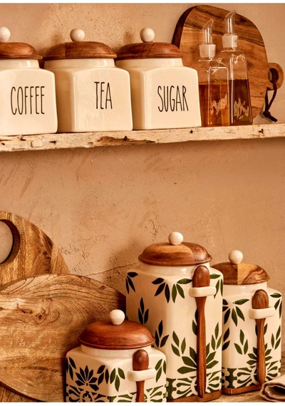 Bella Maison Molly Seramik Kavanoz Krem 800 Ml Krem