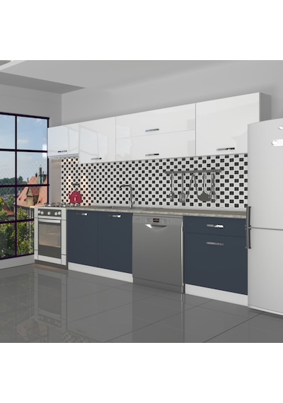 Decoraktiv Elite 280y Mdf Hazır Mutfak Dolabı - Tezgah Dahil - Antrasit - Beyaz Decoraktiv Elite 280y Mdf Hazır Mutfak Dolabı - Tezgah Dahil - Antrasit - Beyaz