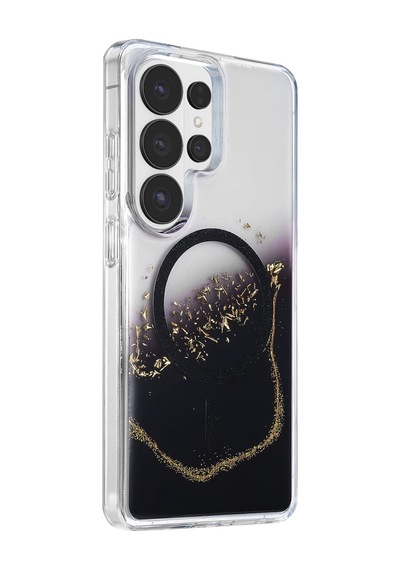 Onegif Samsung Uyumlu Galaxy S26 Ultra Lotus Simli Magsafe Kapak - Siyah