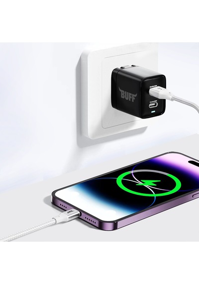 Buff Bl71 Usb Lightning 2.4a 1.2m Data Ve Şarj Kablosu Beyaz