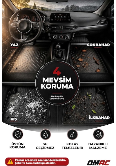 Tr Fiat Scudo - Ulysee 2022-2026 Uyumlu 4d Ön Havuzlu Paspas 1 Parça Genel