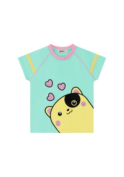 Denokids Kalpler Kız Çocuk T-shirt Şort Takım Çok Renkli Denokids Kalpler Kız Çocuk T-shirt Şort Takım Çok Renkli
